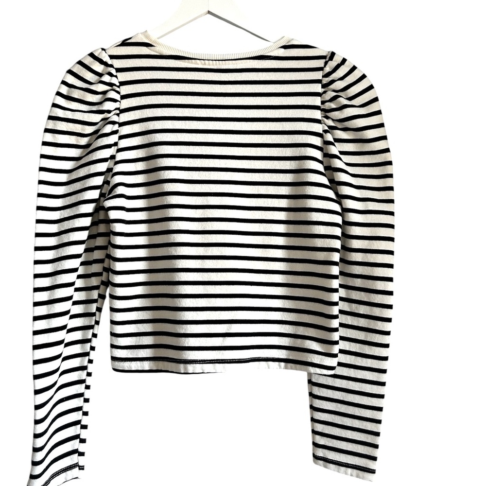 ZARA balloon long sleeve black and white stripped sweatshirt | SZ Small - Picture 7 of 12